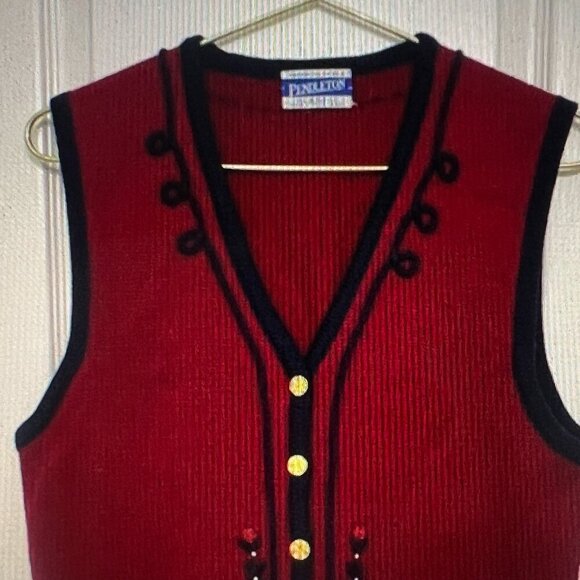 Pendleton Classic Virgen Wool Vest Embroidered Women's - Picture 3 of 4
